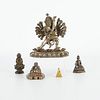 5 Tibetan/Chinese Bronze Silver Gold Buddhas