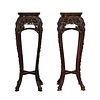 Pr Chinese Export Rosewood Stands w/ Marble Top