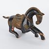 Thai Lacquered and Polychrome Wood Horse