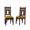 Pair of Syrian Carved Wooden Chairs