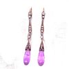 Silver and Gold Amethyst Briolette Long Earrings