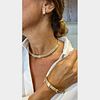 French 18K Yellow Gold Necklace/Bracelet/Earring Set