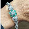 1950's Platinum Emerald and Diamond Bracelet