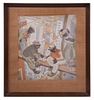 PAINTING OF AFRICAN-AMERICAN BUILDERS, 1930'S, INITIALED "E.U."