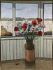 Roy Bailey Oil on Board "Poppy Bouquet Before a Window"
