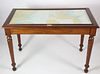 Mahogany Console Table With Inlaid Chart