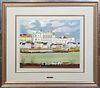 Michel Delacroix (1933-, French), "Amboise," 20th c., lithograph, signed in pencil lower right, editioned C/CL in pencil lower left, presented in a si