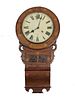 American Victorian wall clock Continental parquetry inlaid regulator wall clock with chime, painted metal dial, Roman numerals
Not tested, (as is) co