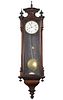 19th century regulator wall clock Late 19th century Viennese weight driven regulator hanging wall clock, with chime, the rectangular formed clock with