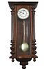 19th century regulator hanging wall clock Late 19th century Viennese weight driven regulator hanging wall clock with chime, the rectangular formed clo