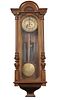 19th century regulator hanging wall clock Late 19th century Viennese regulator hanging wall clock with chime, the rectangular formed clock with a clea