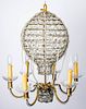 Bagues style ballooning fixture Bagues style ballooning fixture six light chandelier.
Approx 25" H X 22" W