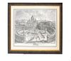Piranesi style prints Two sheet 18th century Piranesi style engravings of the Vatican partial gilt mahogany frame with a double mat 
Approx site size