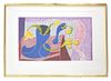 David Hockney signed lithograph David Hockney lithograph "Four flowers in a still life" signed, dated and numbered 6/50 circa 1990 floating on a rag m
