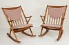 Pair of Danish Modern Teak Rocking Chairs by Frank Reenskang for Bramin, Denmark