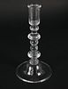 Signed Steuben Crystal Candlestick With Bell Base