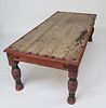 Antique Dutch Colonial Painted Rectangular Mango Wood Coffee Table