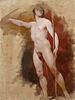 STUDY OF NUDE MALE PORTRAIT OIL PAINTING