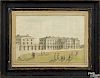 British ink and watercolor, 19th c., depicting The Royal Military Asylum for Soldiers