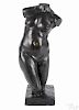 Patinated bronze female torso, 20th c., monogrammed on base and inscribed Susse Fed Edts Paris