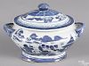 Chinese blue and white export porcelain sauce tureen and cover, early 19th c.