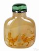 Chinese shadow agate snuff bottle with two birds, 3'' h.
