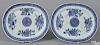 Pair of Chinese export blue and white Fitzhugh platters, late 18th c., 13 1/4'' w.