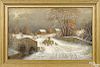 Julius Augustus Beck (American 1831-1915), oil on canvas winter landscape, signed lower left