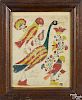 Pennsylvania watercolor and ink drawing of birds, dated 1839, inscribed Henry Apble