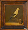 Pair of oil on board works of songs birds, late 19th c., 7'' x 6''. Provenance: Delaware collection.