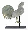 Rare cast zinc rooster weathervane, 19th c., attributed to J. Howard Co.