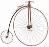 Columbia penny farthing high wheel bicycle, late 19th c., 48'' front wheel.