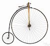Columbia penny farthing high wheel bicycle, late 19th c., 53'' front wheel.