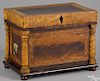 Pennsylvania bird's-eye maple and mahogany dresser box, 19th c., with a mirrored lid