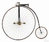 Columbia penny farthing high wheel bicycle, late 19th c., 52'' front wheel.