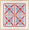 Lancaster County, Pennsylvania pineapple appliqué quilt, late 19th c., signed within the quilting