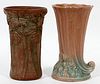 WELLER STYLE POTTERY VASES, TWO