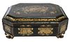 Chinese Export Black Lacquer and Gilt Gaming Box