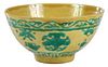 Chinese Yellow Ground and Famille Verte Bowl
