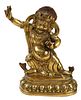 Tibetan Bronze Gilt Figure of Vajrapani