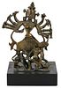 Bronze Indian Figure of Durga and Mahisasura