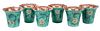 Set of Six Japanese Enamel Decorated Kutani Sake Cups