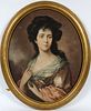 OVAL PORTRAIT PRINT OF AN 18TH CENTURY LADY