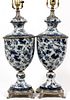 CHINESE PORCELAIN URNS MOUNTED AS LAMPS
