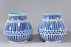 Pair of Chinese Blue & White Porcelain Vessels