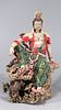 Intricate Chinese Enameled Porcelain Deity Statue