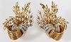 LEAF STYLE 18KT GOLD AND DIAMOND EARRINGS PAIR