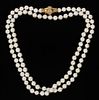 ROSE HEW PEARL NECKLACE W/ GOLD AND DIAMOND CLASP