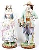 FRENCH HAND-PAINTED BISQUE FIGURES 19TH C. PAIR