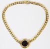 YELLOW & WHITE GOLD LINK & BYZANTINE COIN NECKLACE